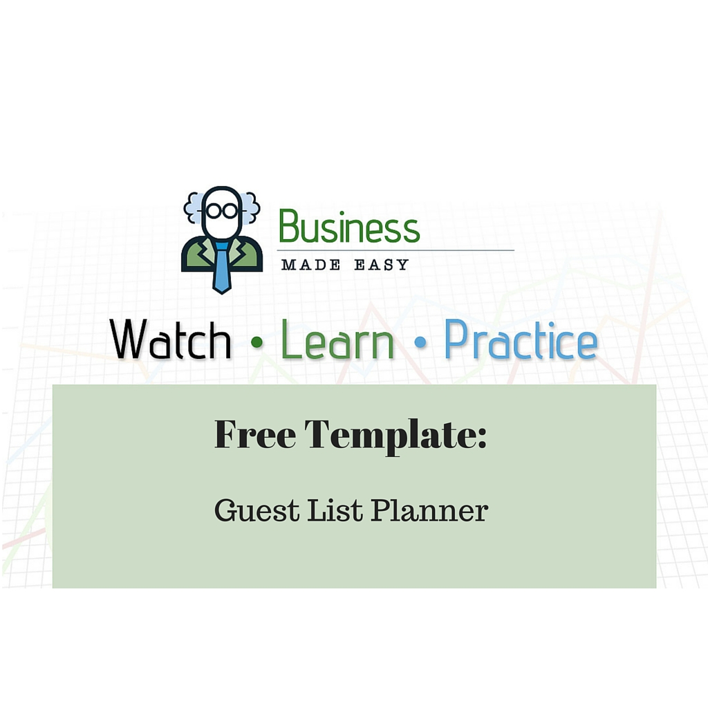 Free Excel Template: Guest List Planner