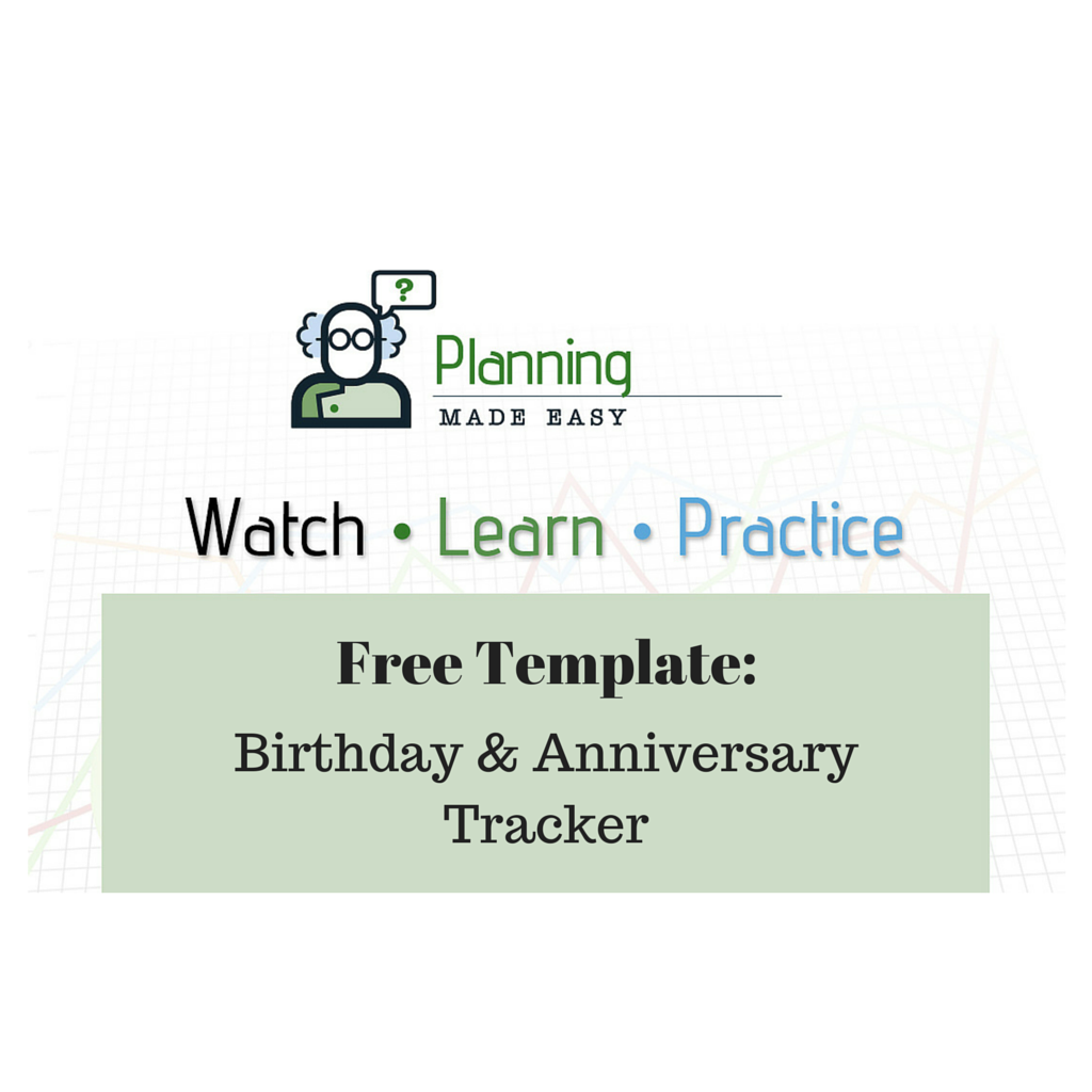 Free Excel Template: Birthday and Anniversary Tracker