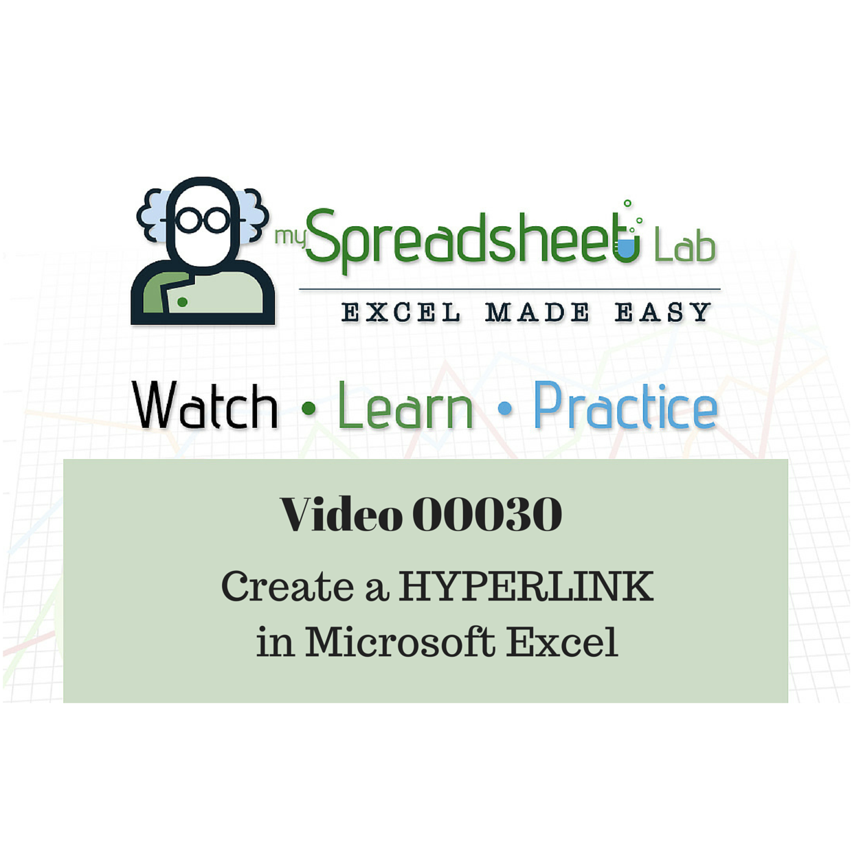 Video 00030 Create a HYPERLINK in Microsoft Excel