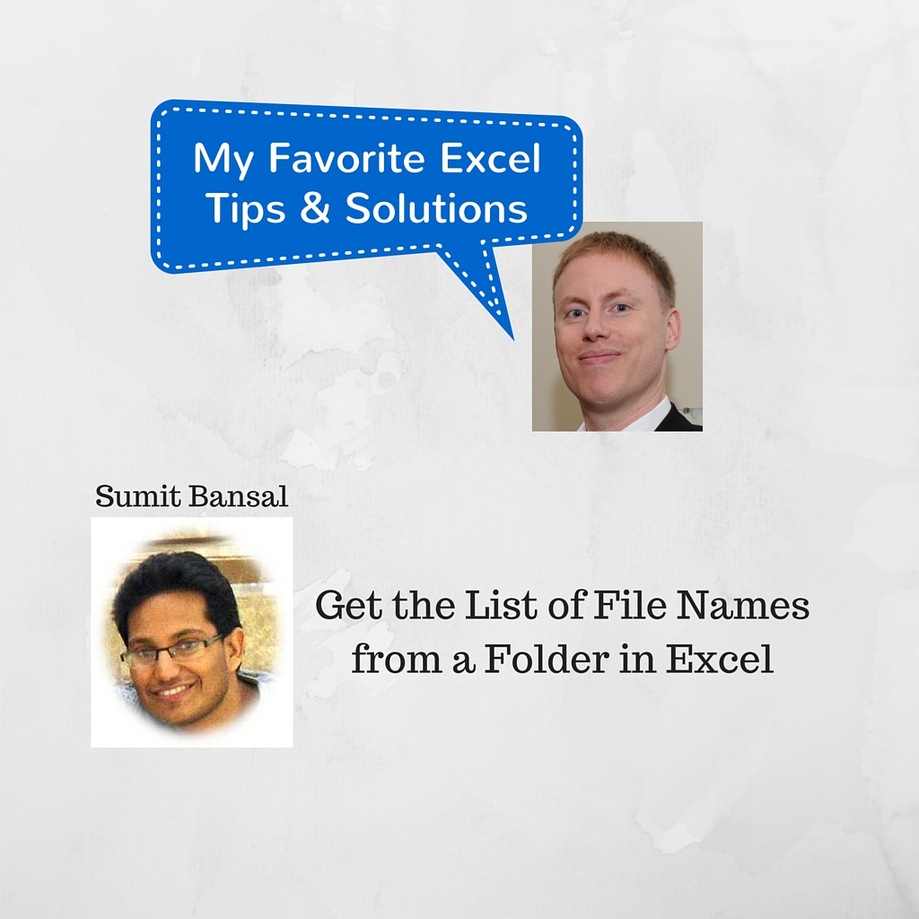 Trump Excel: Get the List of File Names from a Folder in Excel