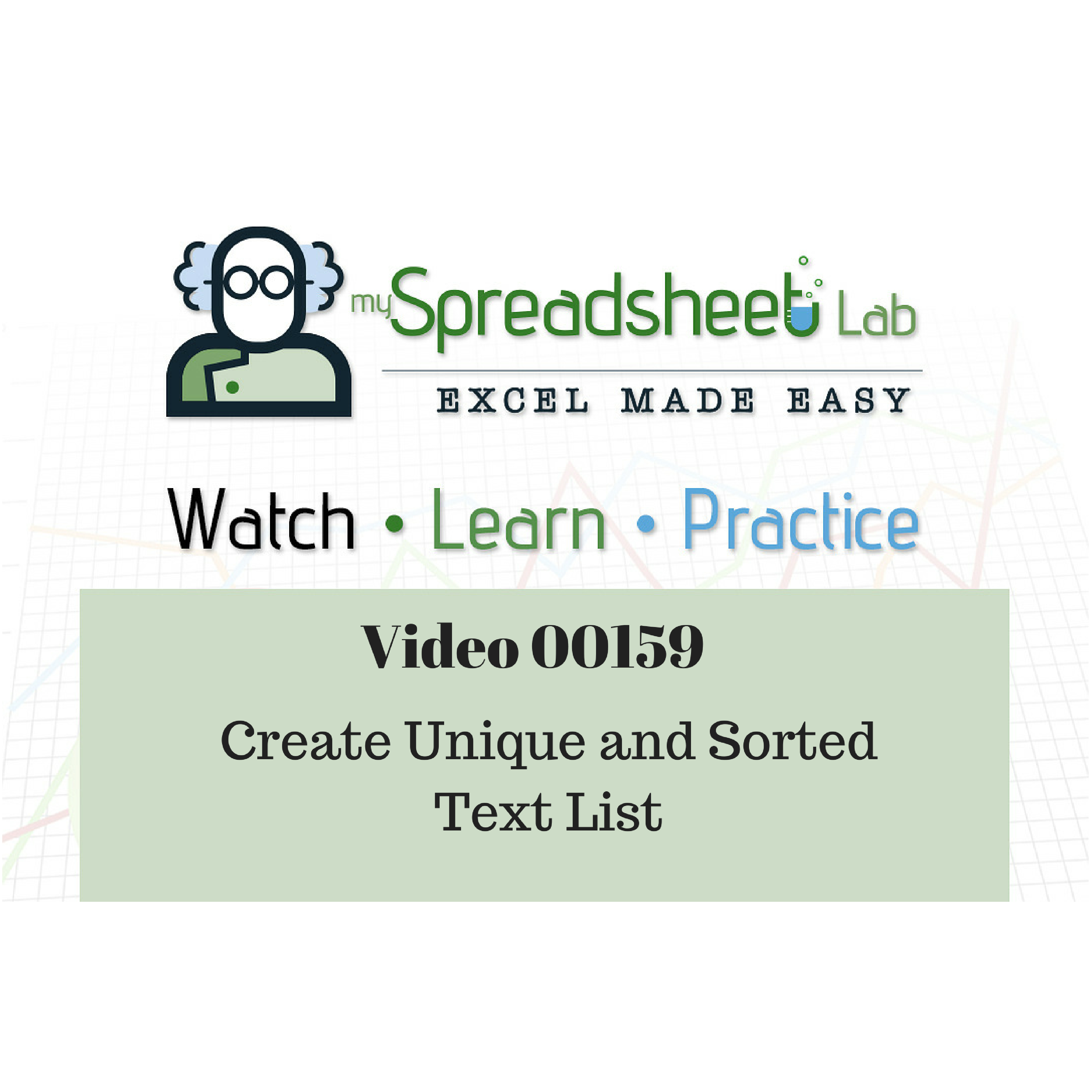 Video 00159 Create unique and sorted text list