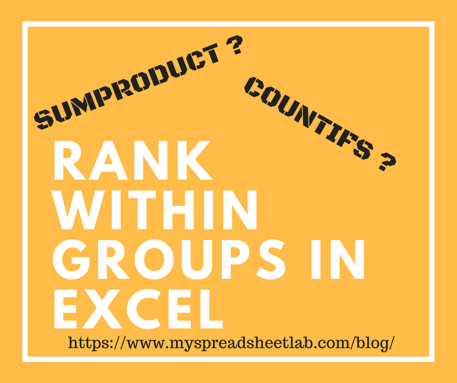 Rank within Groups in Excel