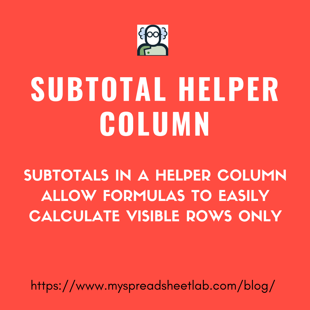 Subtotal helper column