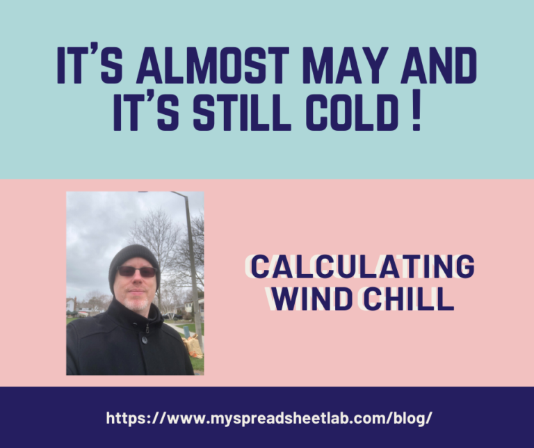 Calculate Wind Chill My Spreadsheet Lab