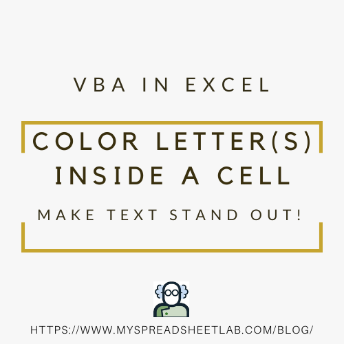 Add color to letters inside a cell